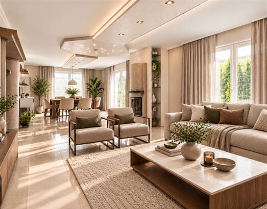 EXKLUSIVE LANDHAUSVILLA mit exklusivem Interieur- 965 qm Sonnengrundstüc mit Außenpool