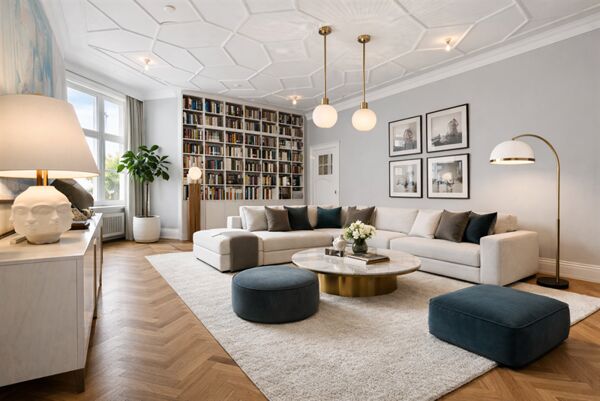 NEUER KP- 6.548,- pro QM- EXKLUSIVE 7 ZIMMER-DESIGNER-ALTBAU-WOHNUNG mit 3.2 Meter Stuckdecken