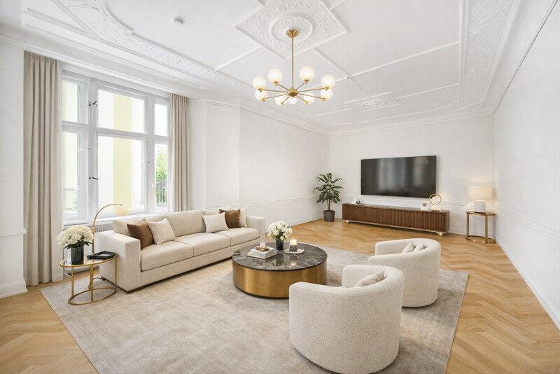 6.405,- pro QM- HERRSCHAFTLICHE 3,5 METER STUCK-WOHNUNG - dicht Viktoria-Luise-Platz